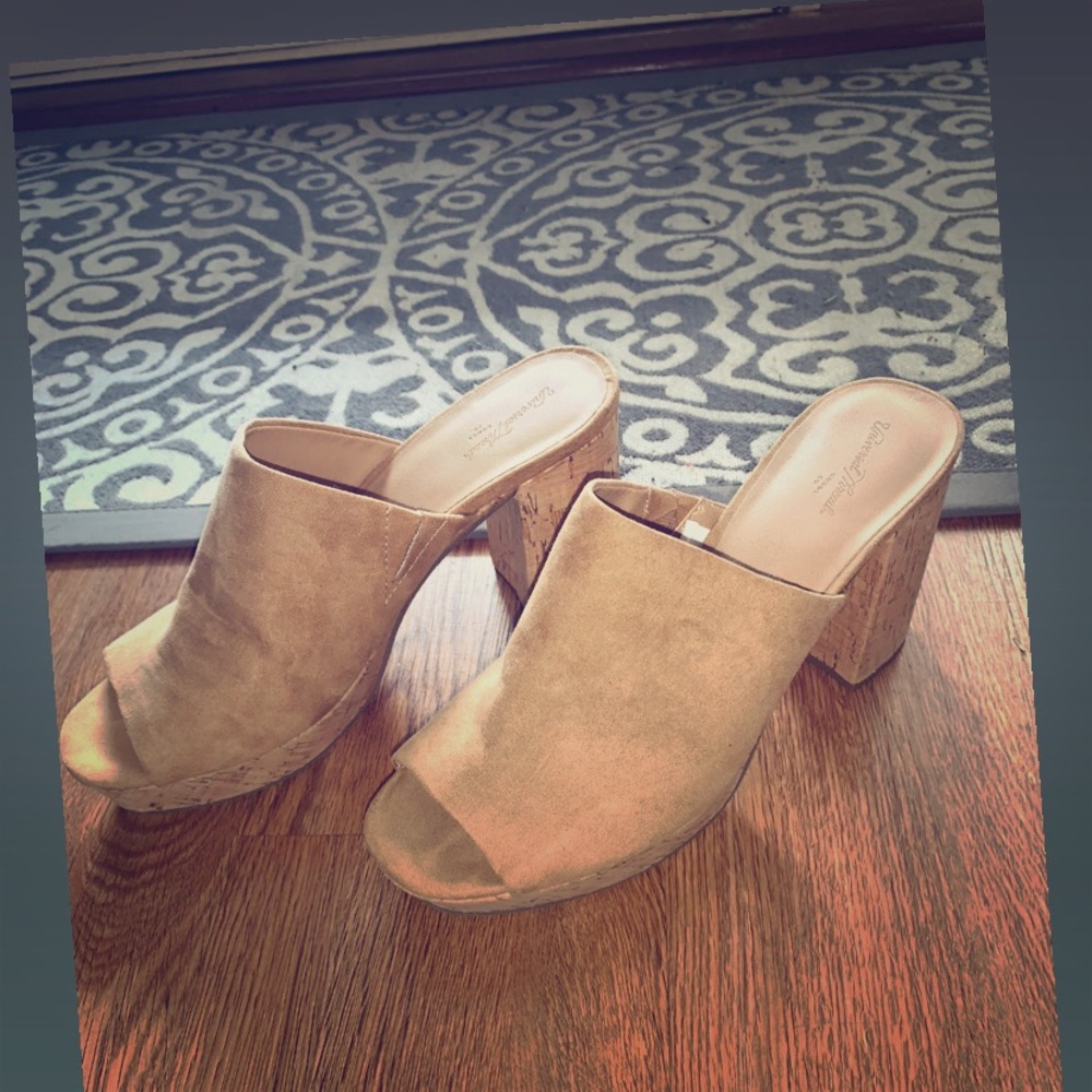Tan Wedged Heels